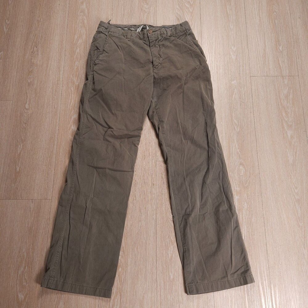 EMS Of Masons Chino Pants Mens 30x29 Green Flat Front Straight Pockets